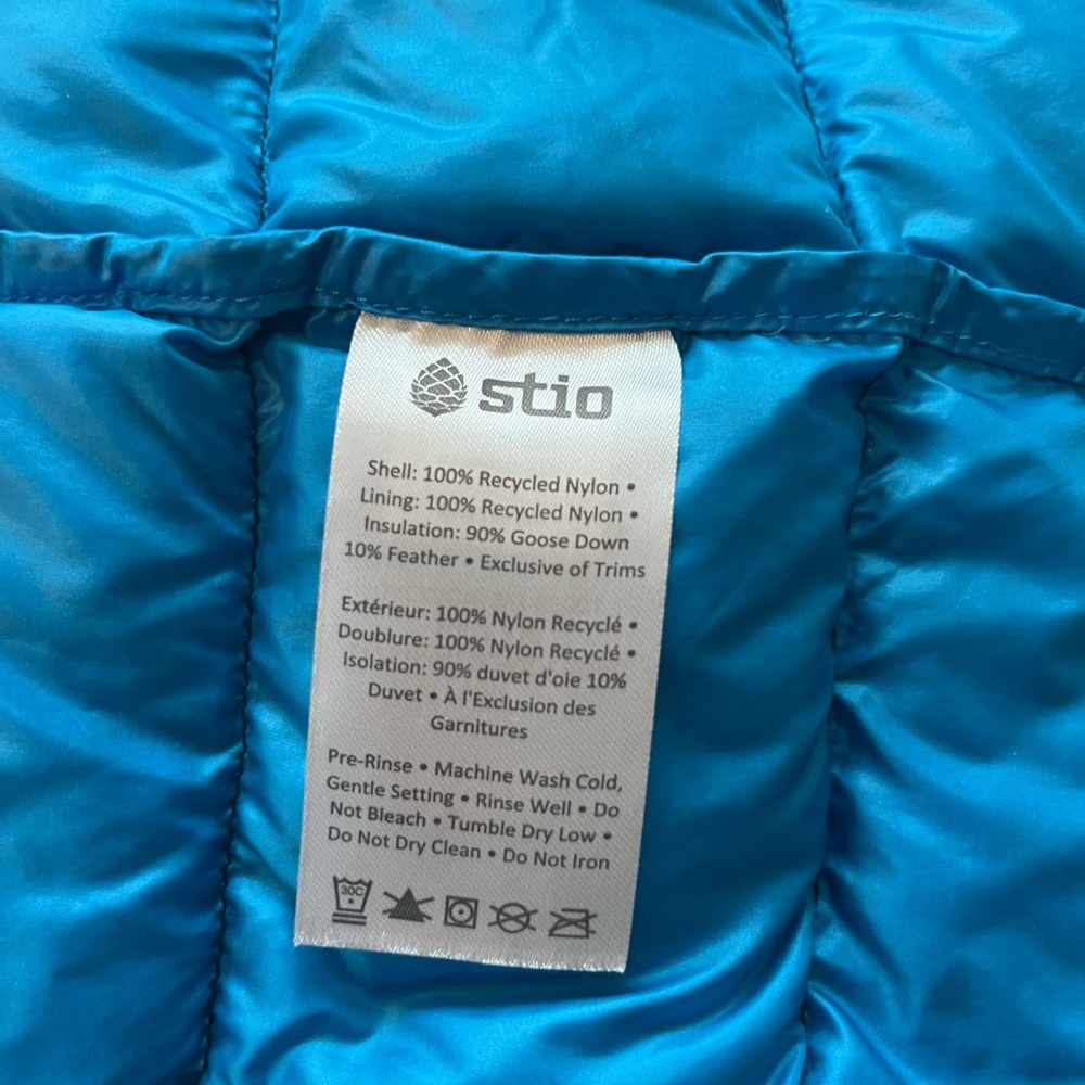 Stio Women’s Navy Hometown Hooded Long Down Jacket size XL - Picture 7 of 7